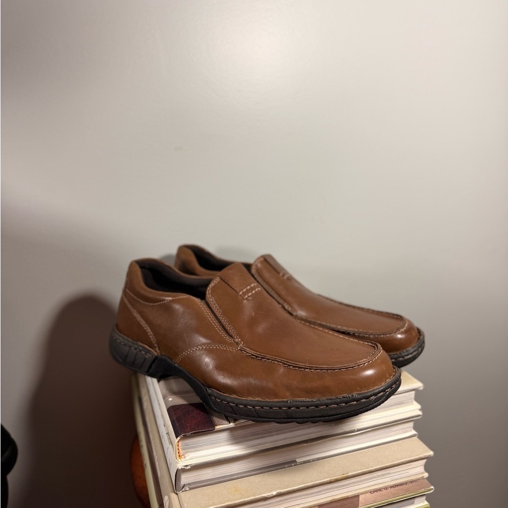 Rockport Size 10 Men's Brown Leather Slip-On Shoes